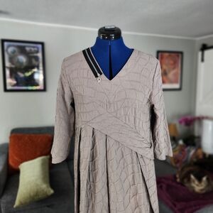 My Soul Bubble Dress Gray Size Medium 3/4 Sleeve Lagenlook